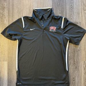 Nike Black UNLV Football Player Issued Dri Fit Polo Las Vegas Medium
